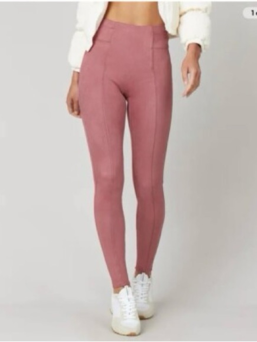 SPANX Faux SuedeHigh-Waist Leggings in Dusty Rose NWT - Picture 2 of 9